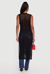 Crochet Sleeveless Side Slit Maxi Top
