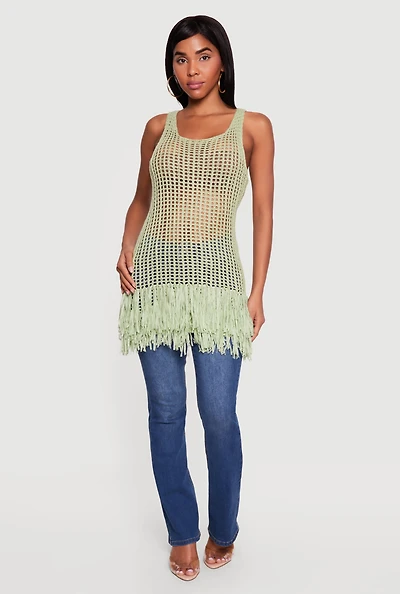 Crochet Fringe Hem Tank Top