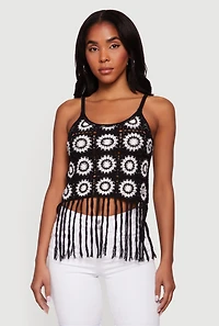 Geometric Crochet Fringe Cami