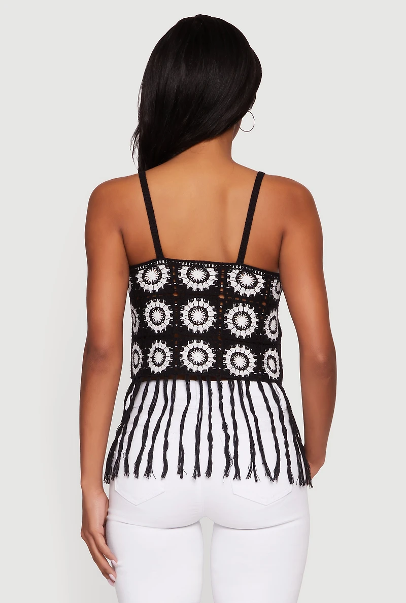 Geometric Crochet Fringe Cami