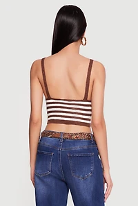 Striped Crochet Bustier Crop Top