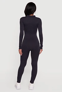 Seamless Mock Neck Quarter Zip Jumpsuit