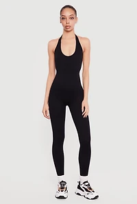 Open Back Halter Neck Jumpsuit