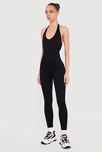 Open Back Halter Neck Jumpsuit