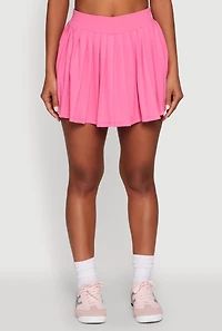 Wide Waist Band Pleated Skort