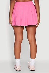 Wide Waist Band Pleated Skort