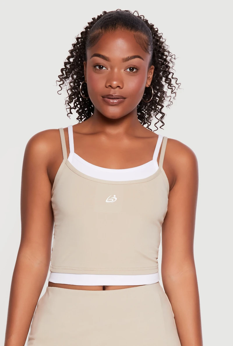 Color Blocked Layered Look Cropped Cami