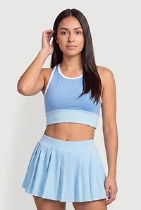 Contrast Trim Racerback Crop Top