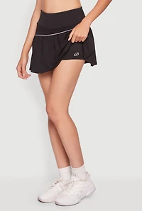 Contrast Trim Detail Pleated Tennis Skirt