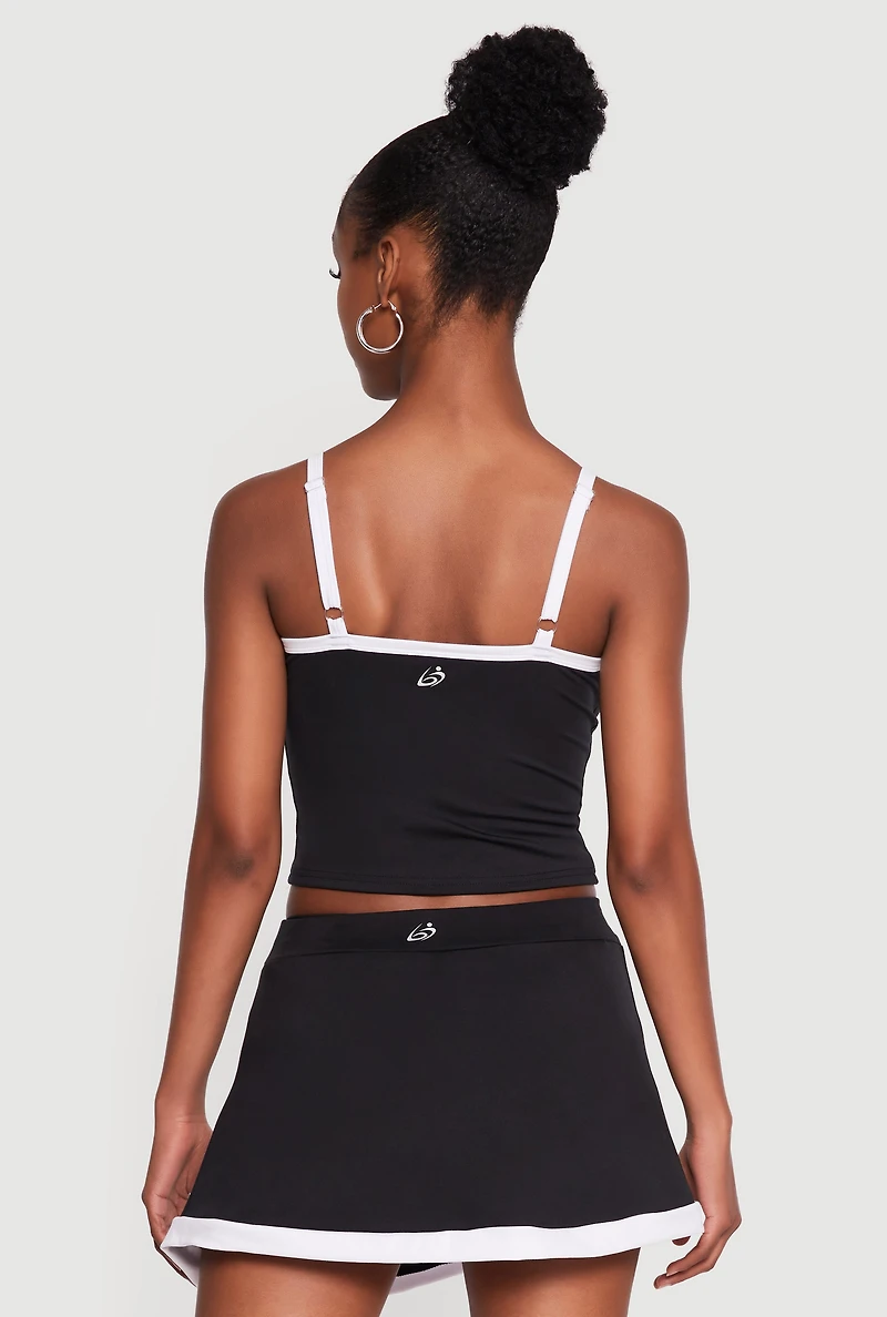 Contrast Trim Cropped Scoop Neck Cami