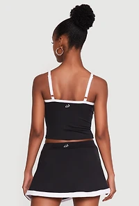 Contrast Trim Cropped Scoop Neck Cami