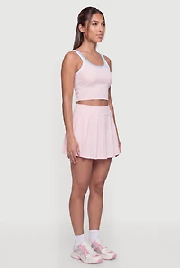 Contrast Trim Racerback Layered Look Crop Top