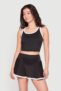 Scoop Neck Cropped Racerback Tank Top