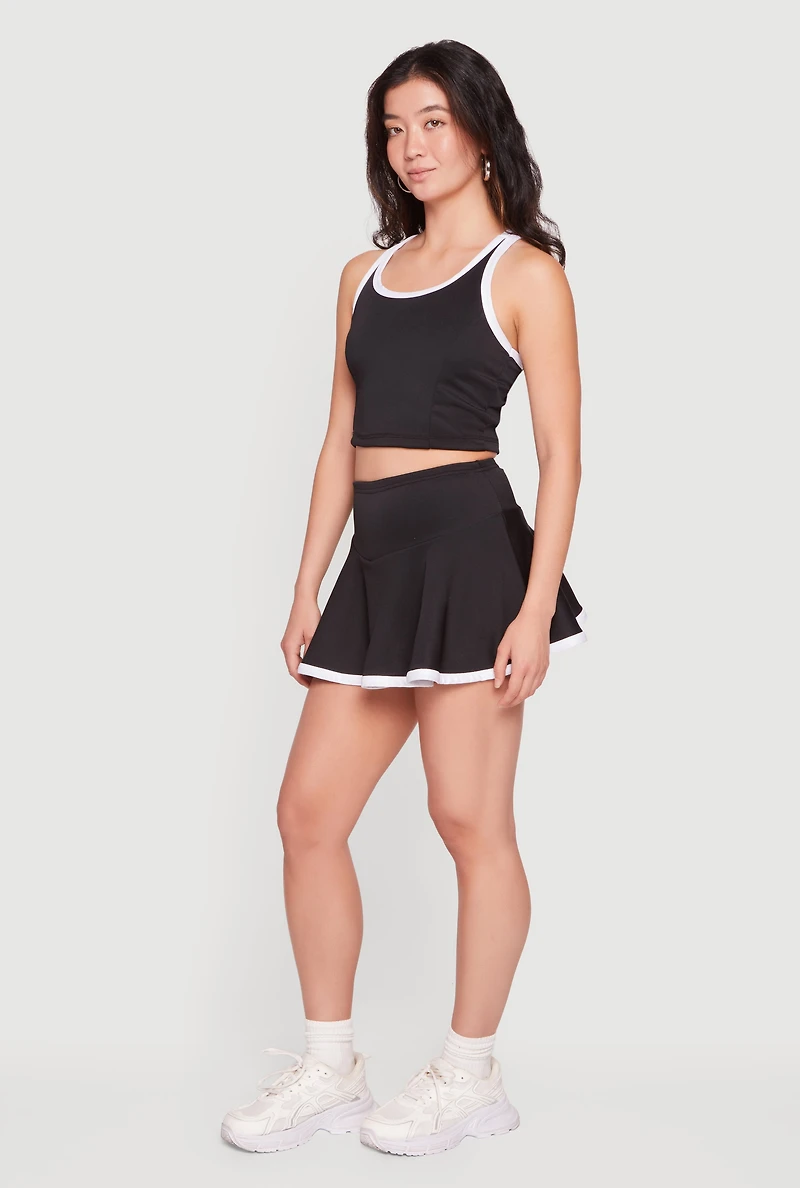 Scoop Neck Cropped Racerback Tank Top
