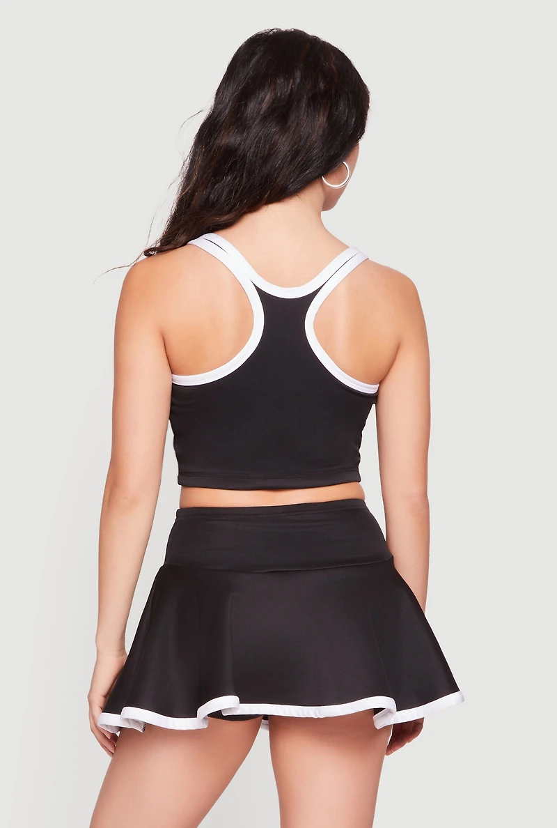 Scoop Neck Cropped Racerback Tank Top