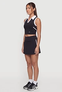 Trendy Varsity Stripe Mini Skirt with Shorts Lining