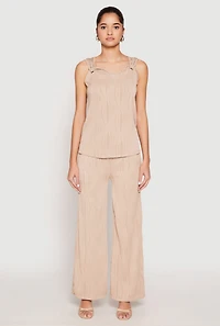 Womens Textured Knit Scoop Neck Blouse,