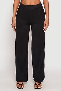 Textured Knit Pull On Wide Leg Pants