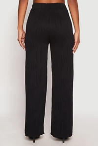 Textured Knit Pull On Wide Leg Pants