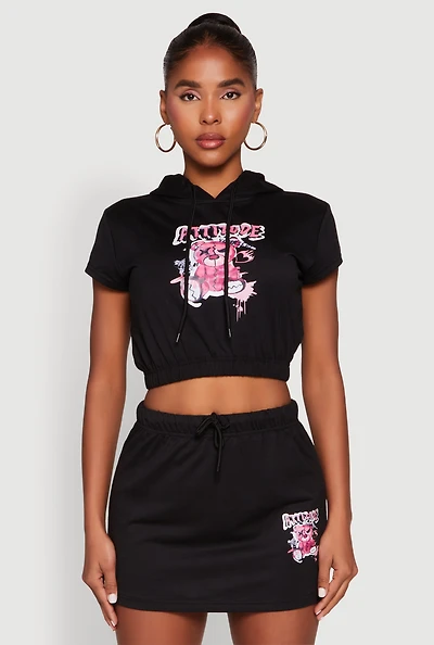Womens Attitude Be Yourself Short Sleeve Hoodie,