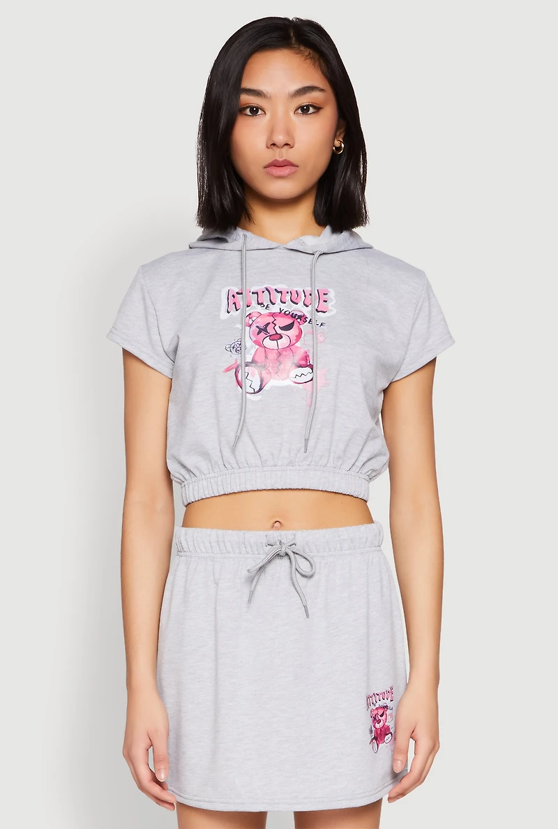 Womens Attitude Be Yourself Short Sleeve Hoodie,