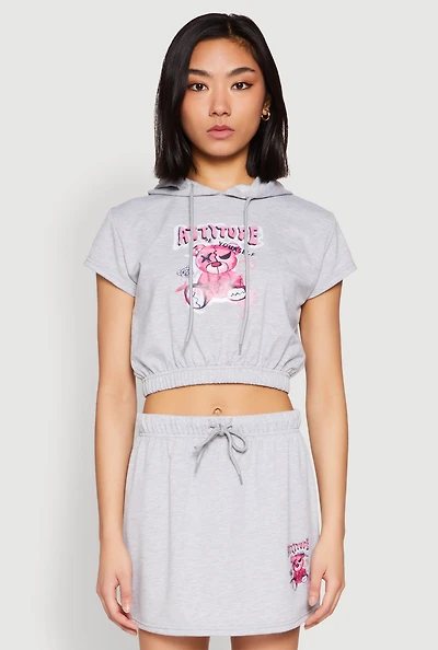 Womens Attitude Be Yourself Short Sleeve Hoodie,