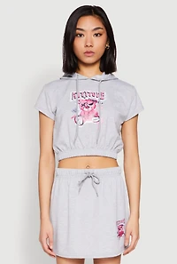 Womens Attitude Be Yourself Short Sleeve Hoodie,