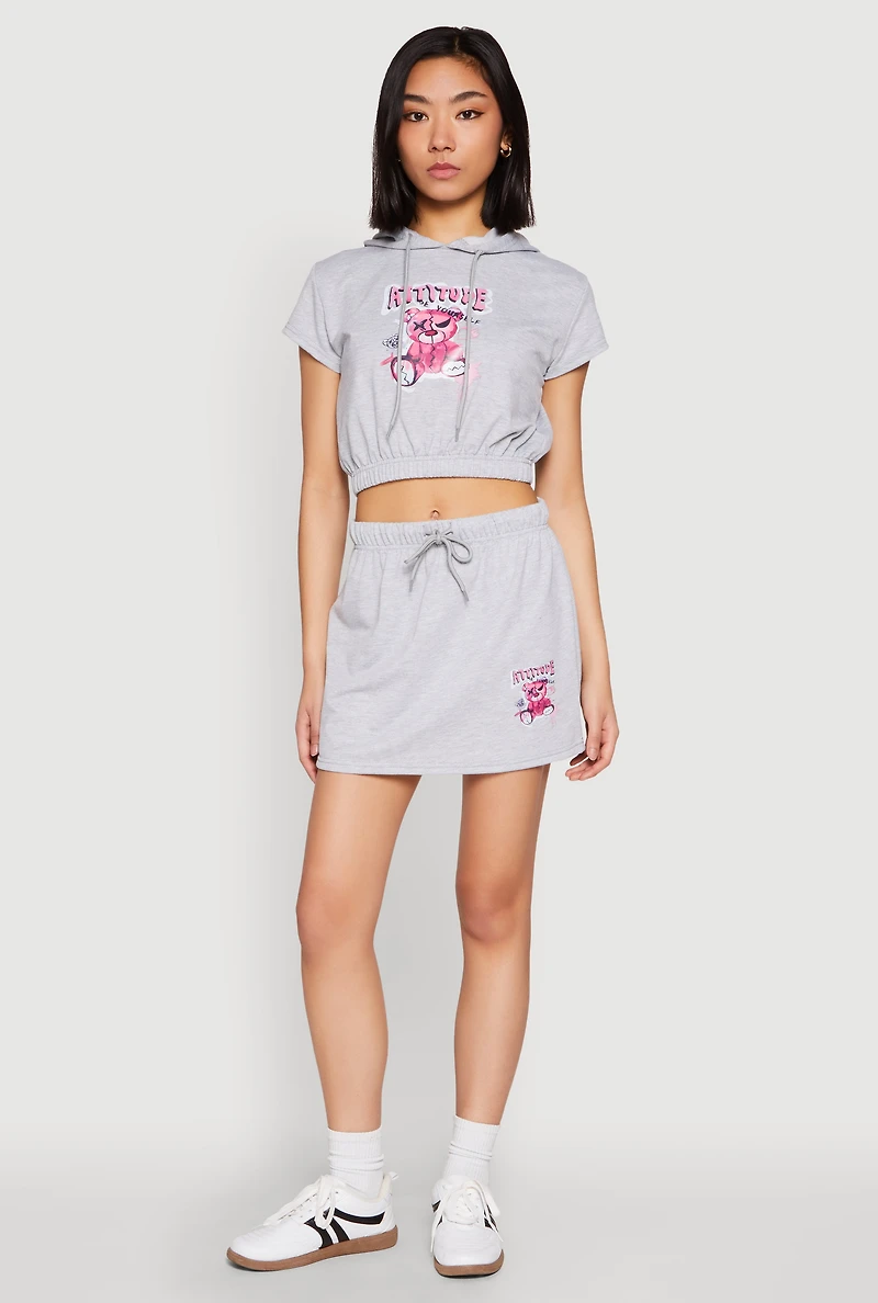 Womens Attitude Be Yourself Short Sleeve Hoodie,
