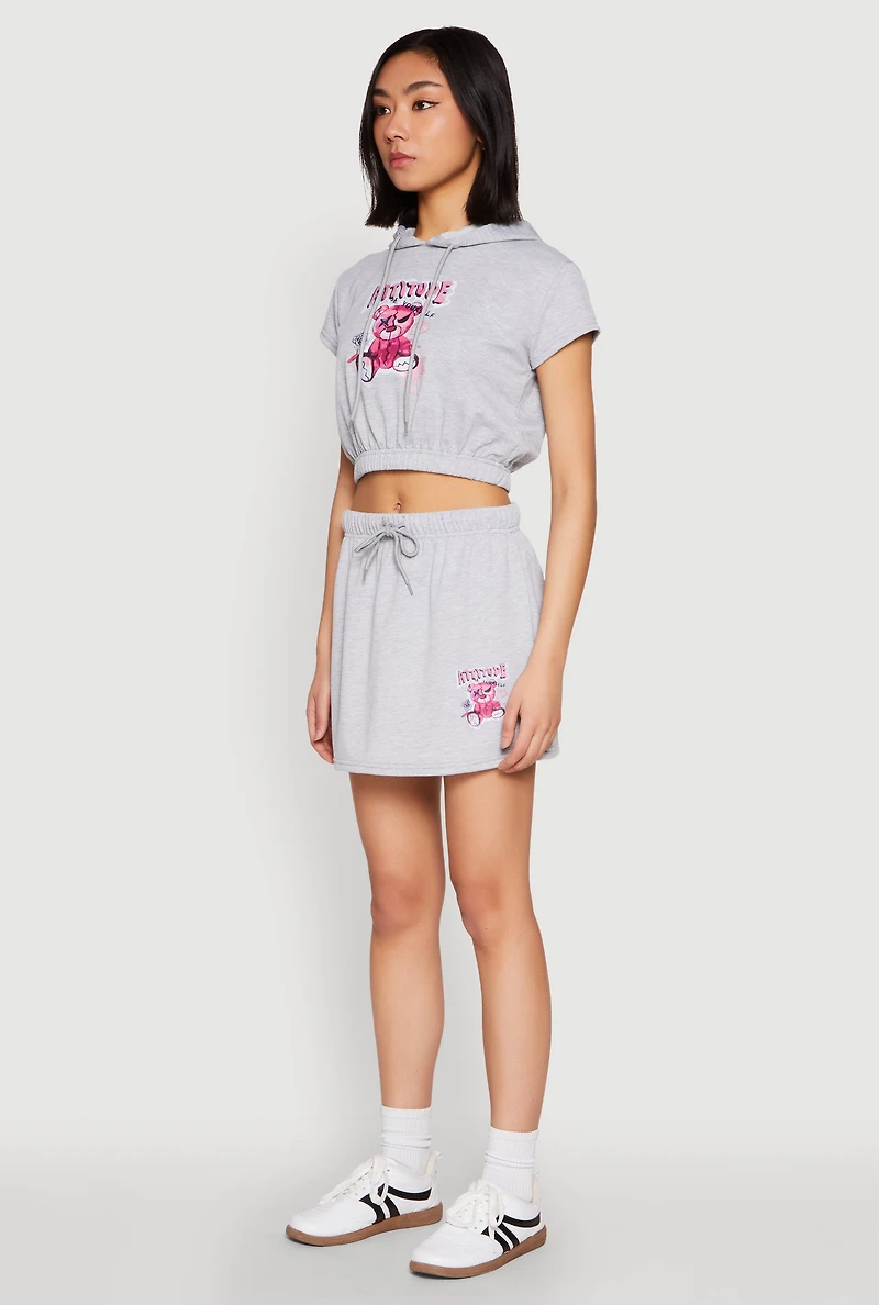 Womens Attitude Be Yourself Short Sleeve Hoodie, Grey, Size XL