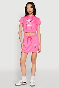 Womens Attitude Be Yourself Short Sleeve Hoodie, Pink, Size M