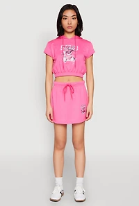 Womens Attitude Be Yourself Short Sleeve Hoodie, Pink, Size M