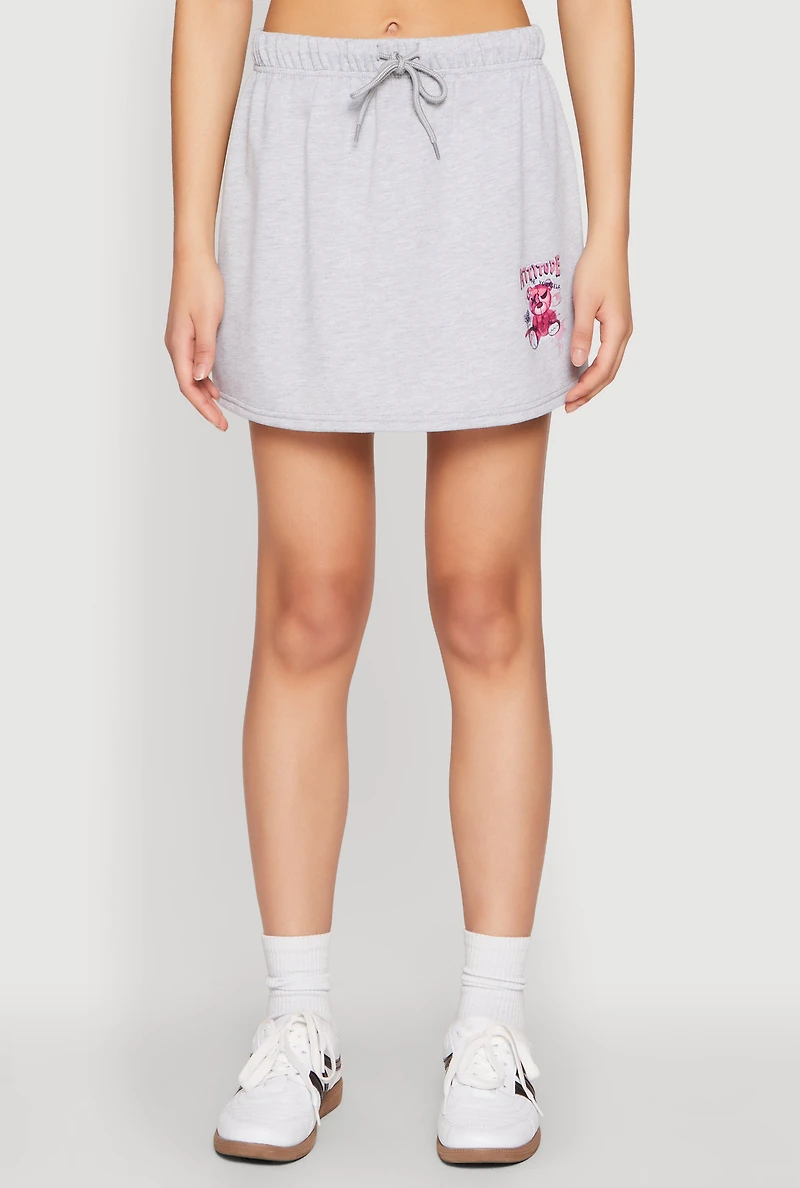 Womens Attitude Be Yourself Mini Skirt, Grey, Size M