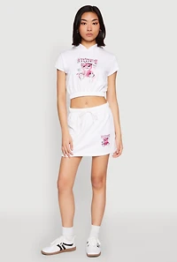 Womens Attitude Be Yourself Mini Skirt, White, Size L