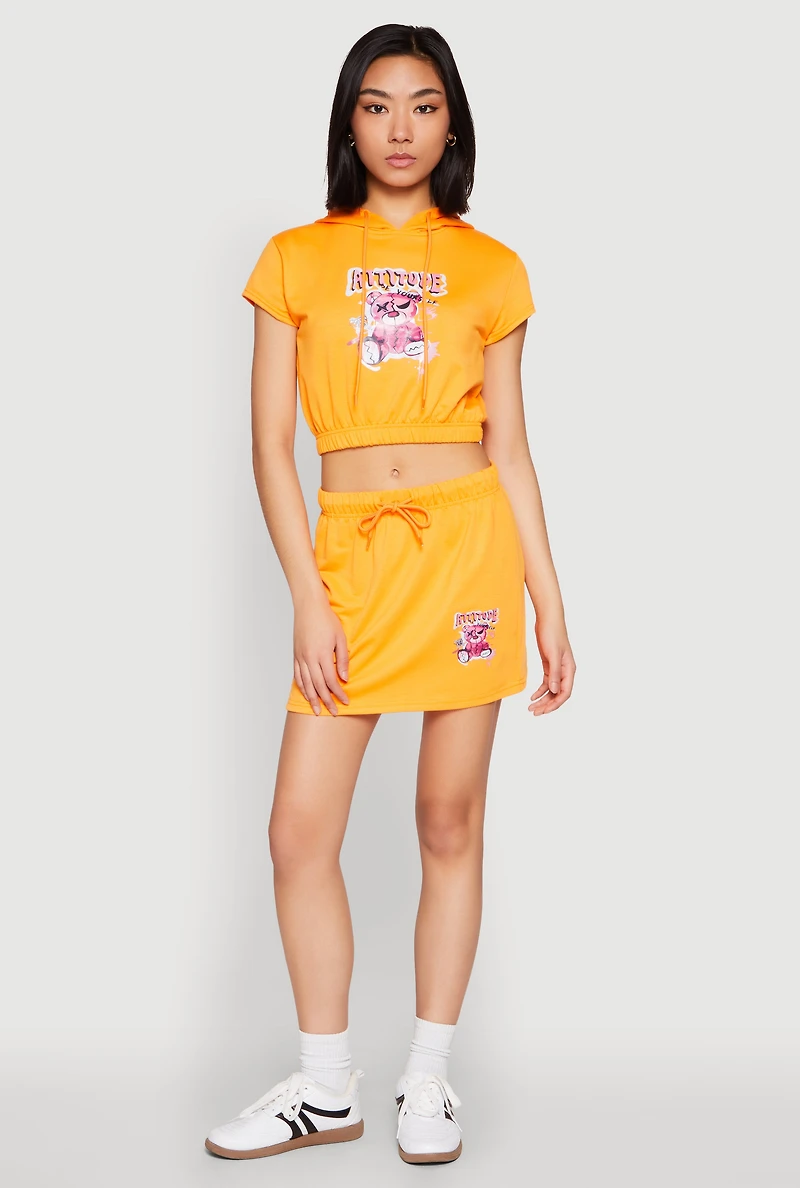 Womens Attitude Be Yourself Mini Skirt, Orange, Size XL