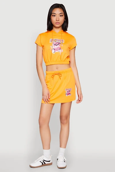 Womens Attitude Be Yourself Mini Skirt, Orange, Size XL