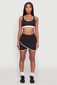 Womens Contrast Trim Caged Back Sports Bra,