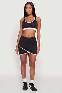 Womens Contrast Trim Caged Back Sports Bra,