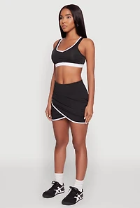 Womens Contrast Trim Caged Back Sports Bra,