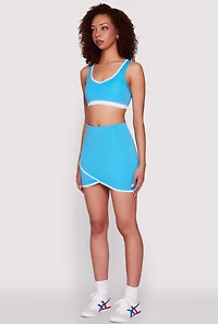 Womens Contrast Trim Caged Back Sports Bra, XL