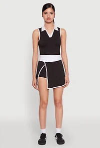 Contrast Trim Skort