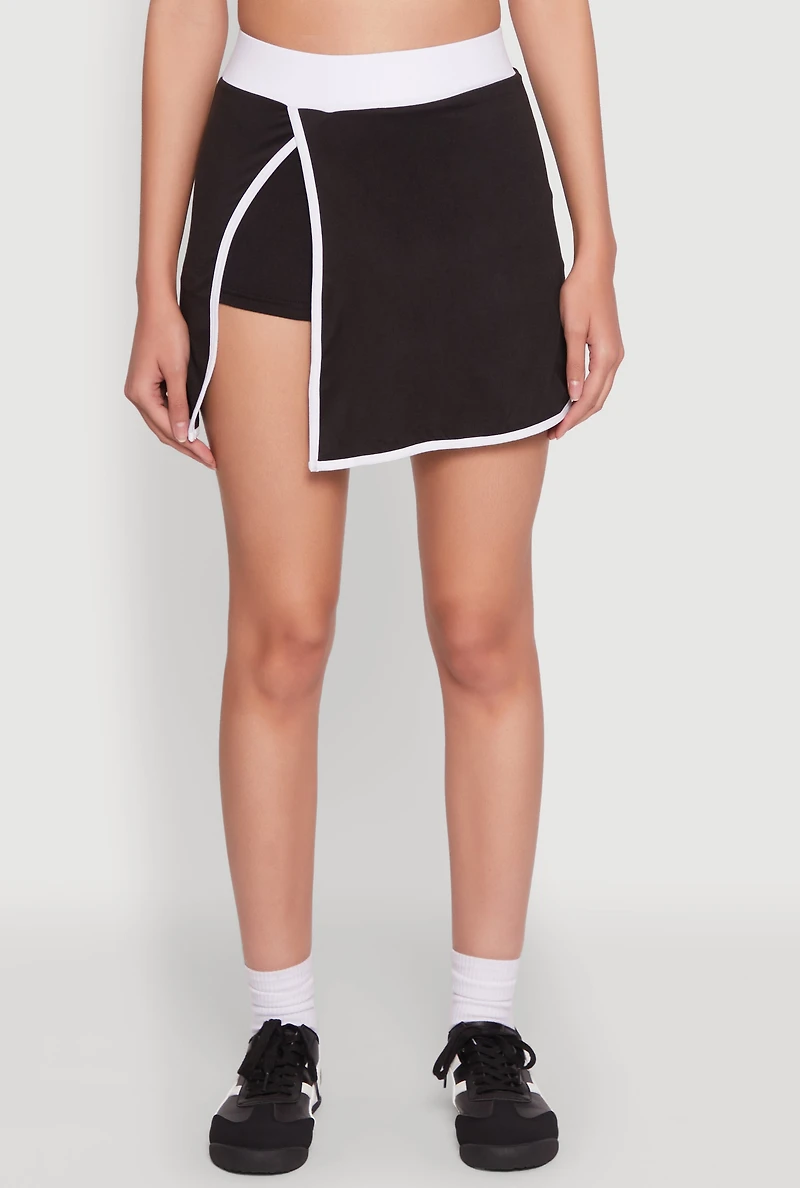 Contrast Trim Skort