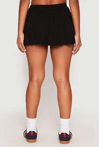 Womens High Waist Pleated Mini Skirt,