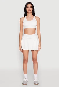 Womens Racerback Sports Bra, White, Size M