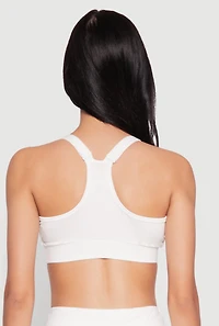 Womens Racerback Sports Bra, White, Size M
