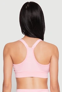 Womens Racerback Sports Bra, Pink, Size L