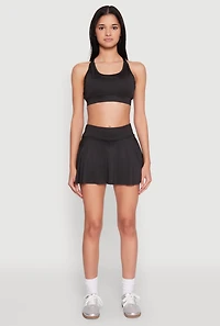 Ruffled High Waist Cell Phone Pocket Skort