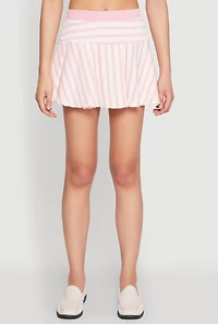 Womens Textured Knit Striped Mini Skirt, Pink,
