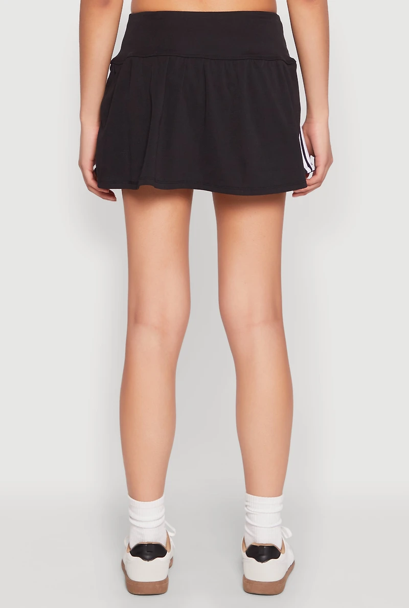 Womens Varsity Striped Drop Waist Skort,