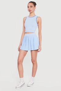 High Waisted Mini Pleated Tennis Skirt