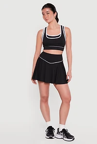Double Layered Contrast Trim Sports Bra